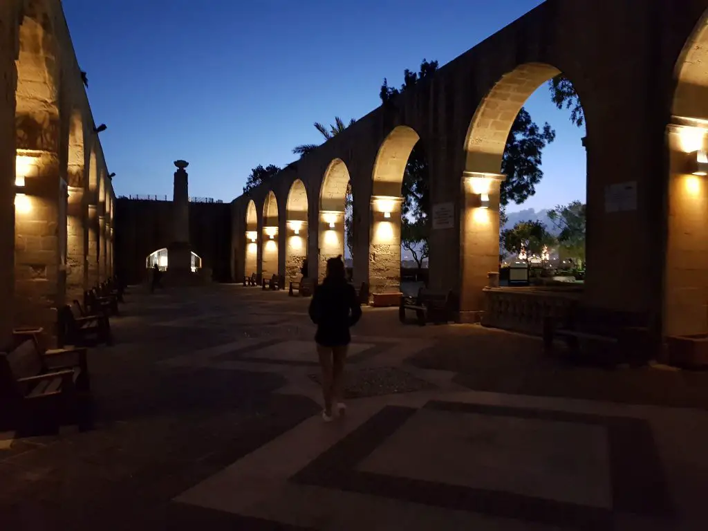 Things to do in Malta and Gozo - Visit Valletta at night, Malta Upper Barrakka Gardens