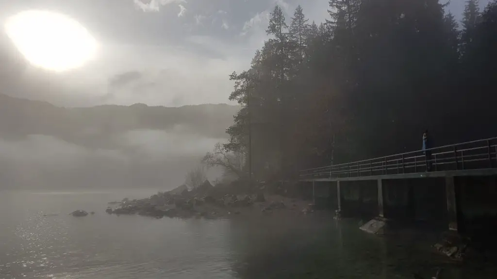 Eibsee Lake in Bavaria Germany -hike around the lake -magical fog