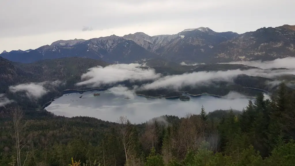 Islands on the Eibsee Lake