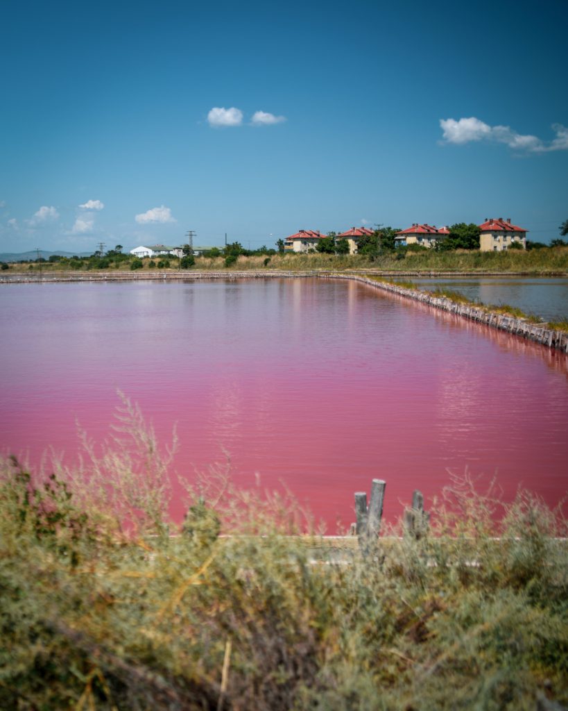 Natural wonders in Europe - Pink Lake in Bulgaria