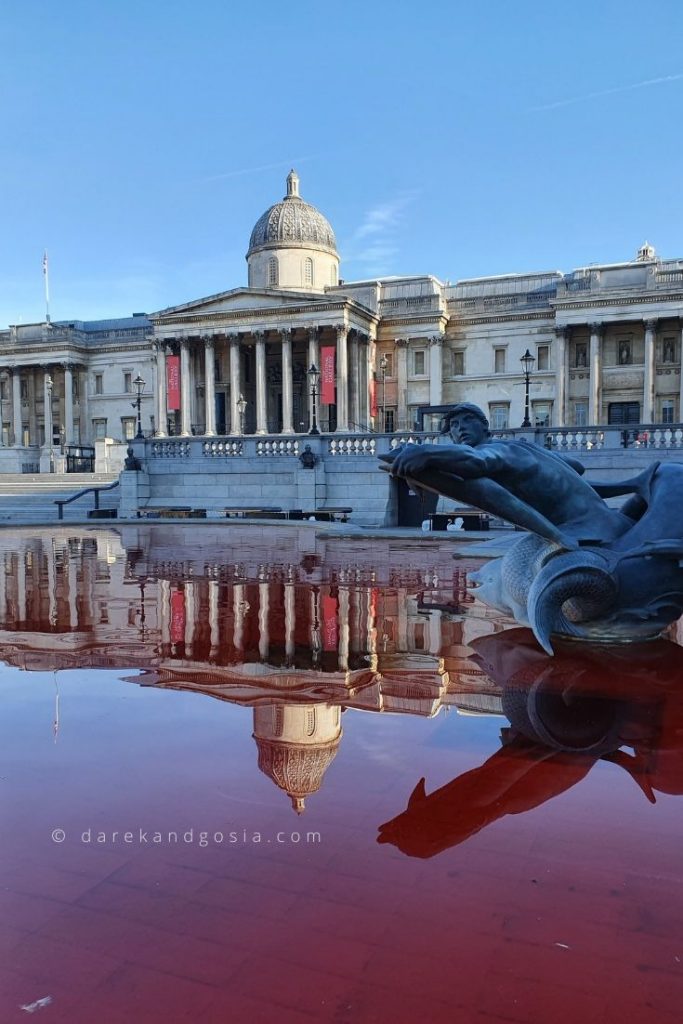 Trafalgar Square red dye