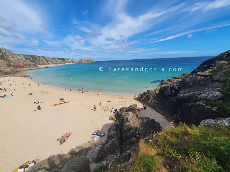 Is Porthcurno Beach family-friendly