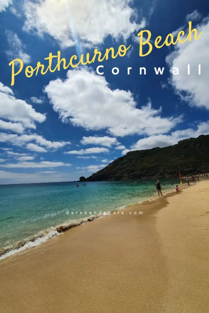 What is Porthcurno Beach in Cornwall famous for?