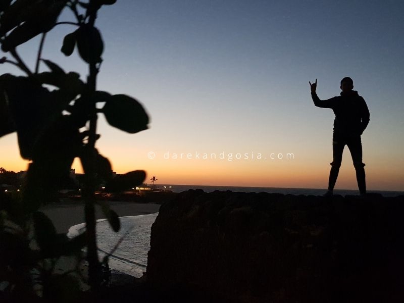 Darek at sunrise in Lanzarote - winter sun holidays